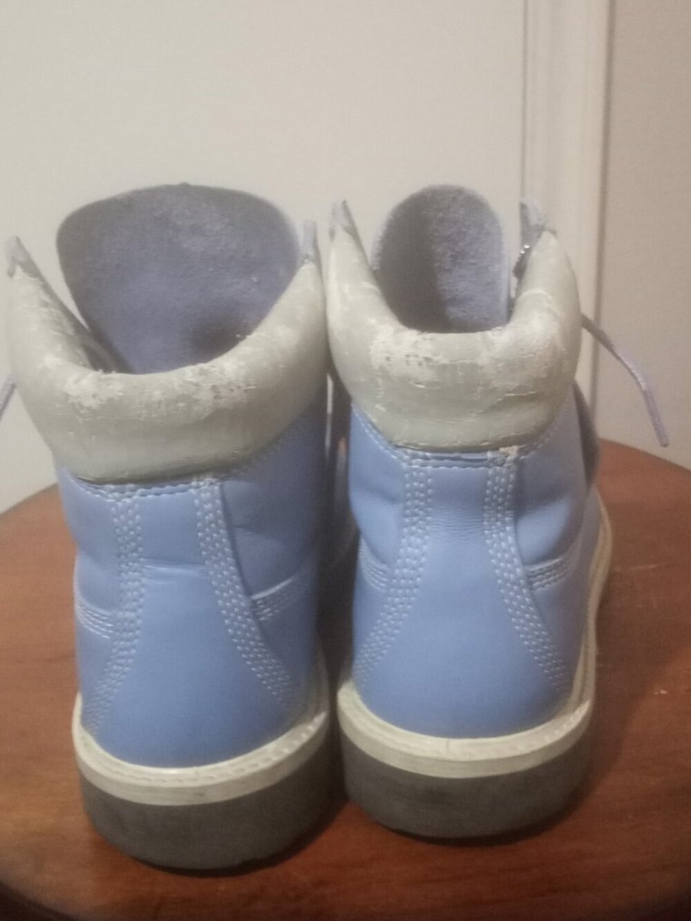 Timberland Blue Waterproof Leather Boots Men's Sz. 6 / Women's 7.5 - Picture 11 of 13